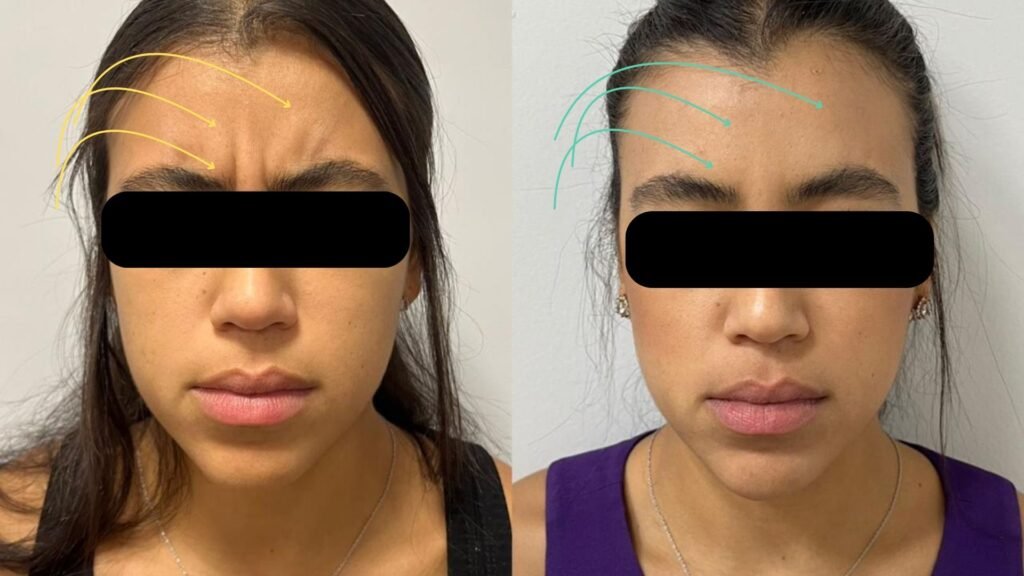 Foto de antes e depois do Botox realizado na clínica My Beleza